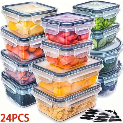 48Pcs BPA-Free Food Storage Set - 24 Airtight Containers &amp; Lids with Labels for Pantry, Travel, Kitchen Organization