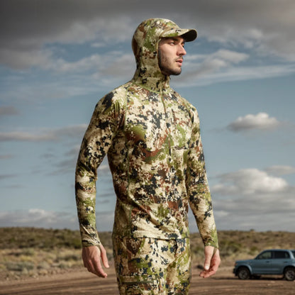 Camo Hunting Hoodie with Face Mask – Lightweight Pullover for Fishing &amp; Outdoor Use