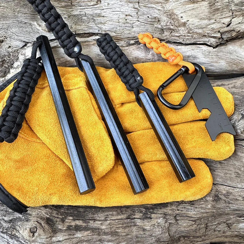 Bear Grylls Survival Fire Starter Magnesium Flint Rod, Portable Emergency Firesteel Kit Compass Whistle for Camping Hiking Tool