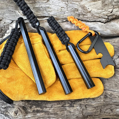 Bear Grylls Survival Fire Starter Magnesium Flint Rod, Portable Emergency Firesteel Kit Compass Whistle for Camping Hiking Tool