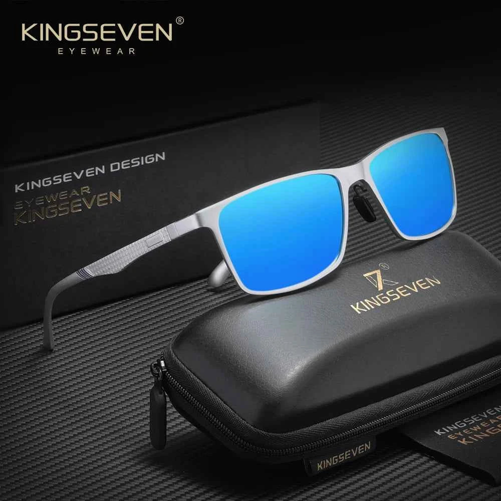 KINGSEVEN Polarized Rectangle Sunglasses – Aluminium Magnesium Frame, UV400 Mirror Lens