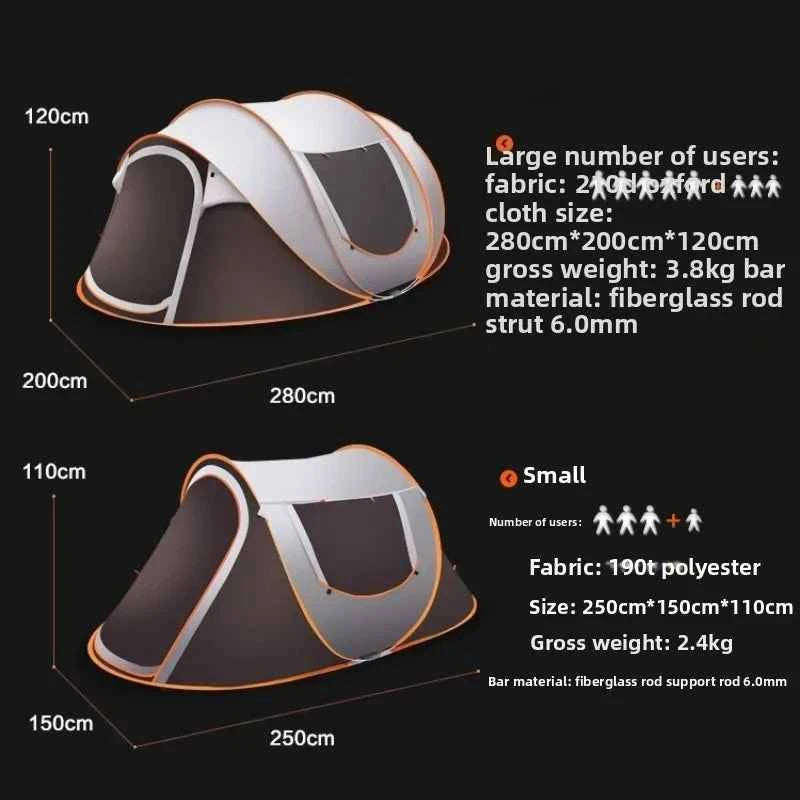 Automatic Pop-Up Camping Tent – 3 to 8 Person Family Tent, Waterproof, Instant Setup