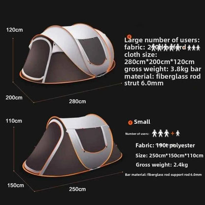 Automatic Pop-Up Camping Tent – 3 to 8 Person Family Tent, Waterproof, Instant Setup
