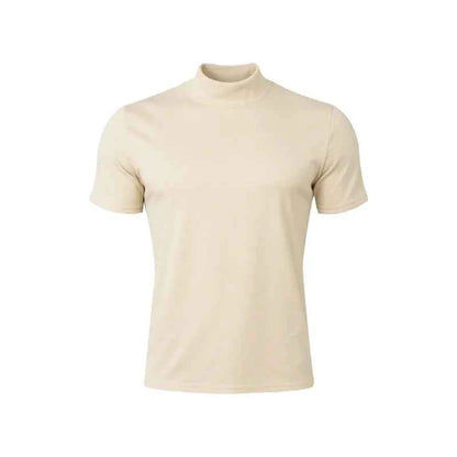 2025 compress sports Men T-shirt quick-dry Half High Collar Short Sleeve Pullover Tops Tight Breathable tops men Running T-shirt