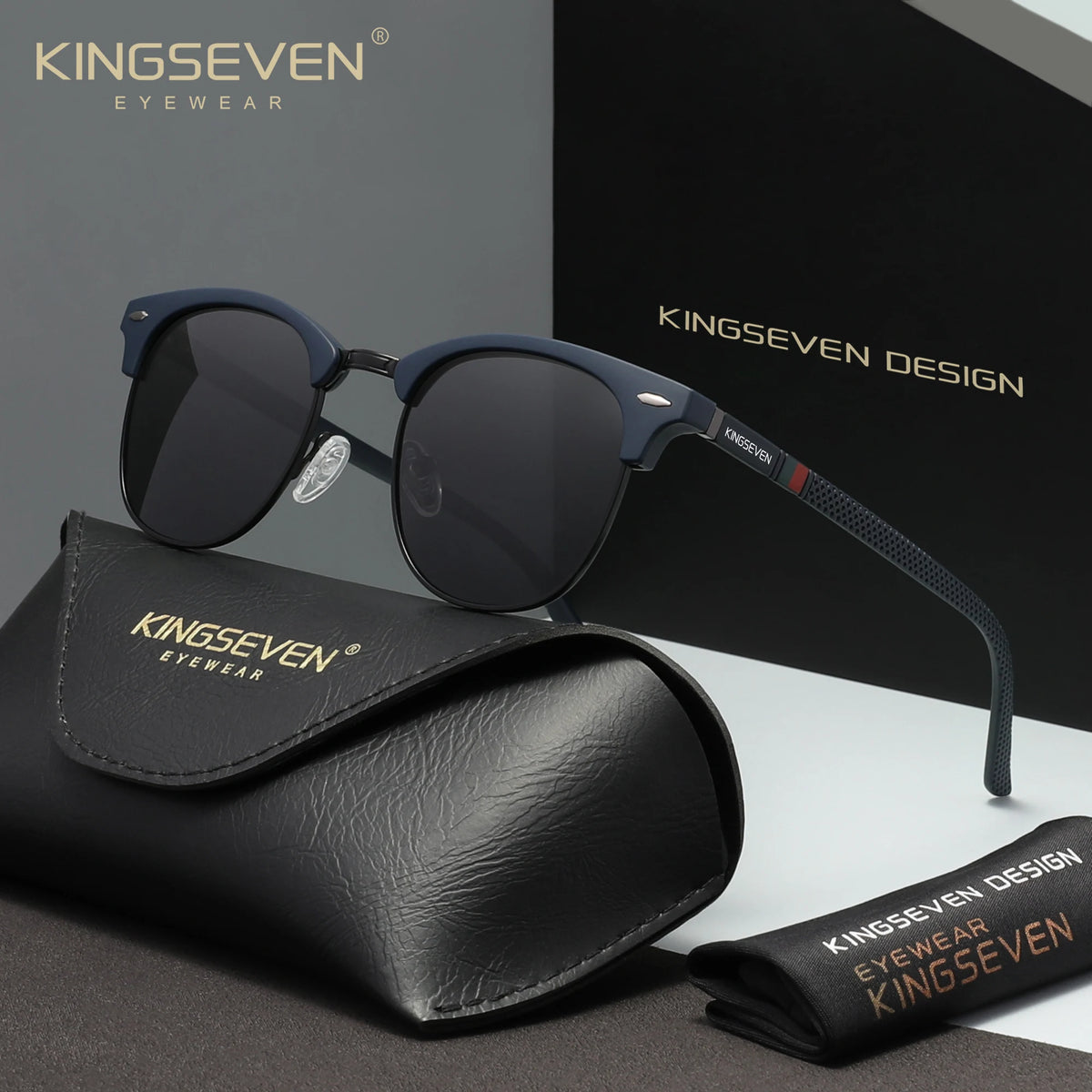 KINGSEVEN 7016 Polarized Sunglasses – Round Frame, UV400, 10 Colors, Unisex
