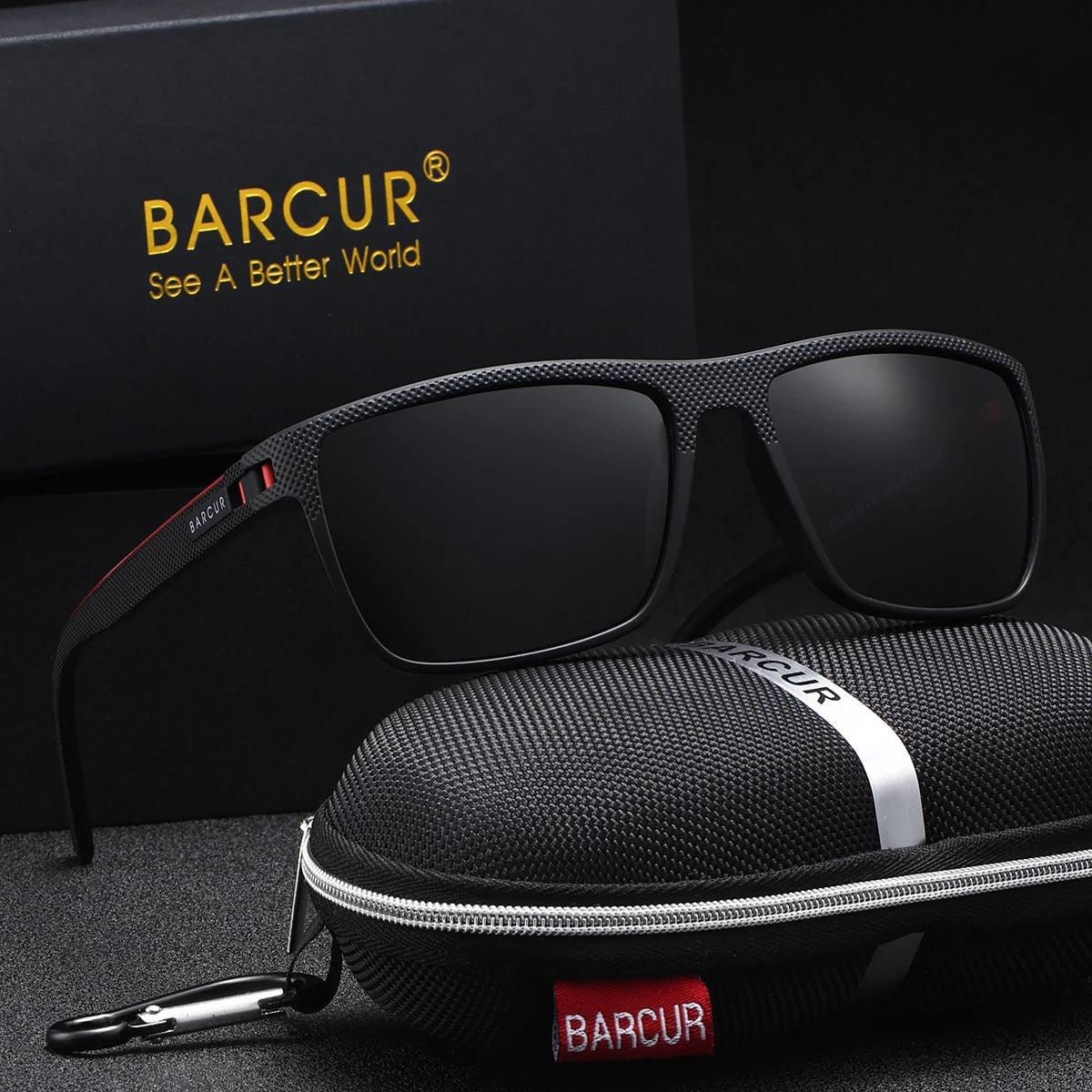BARCUR Polarized Rectangle Sunglasses – UV400 Mirror Gradient Lens, TR-90 Frame, 9 Colors