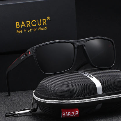 BARCUR Polarized Rectangle Sunglasses – UV400 Mirror Gradient Lens, TR-90 Frame, 9 Colors
