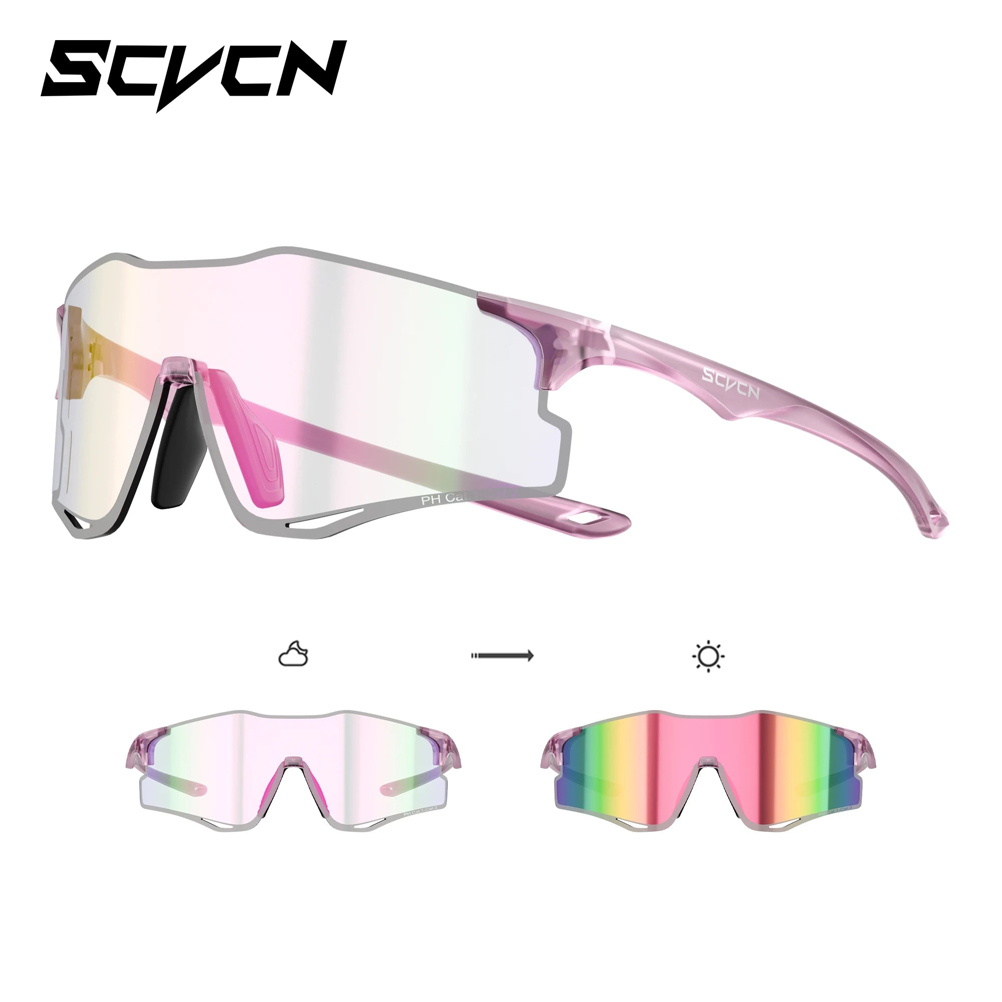 SCVCN Lightweight Running Sunglasses Cycling Glasses Photochromic UV400 for Men Cycling Road Bike Glasses Women Casual Hiking