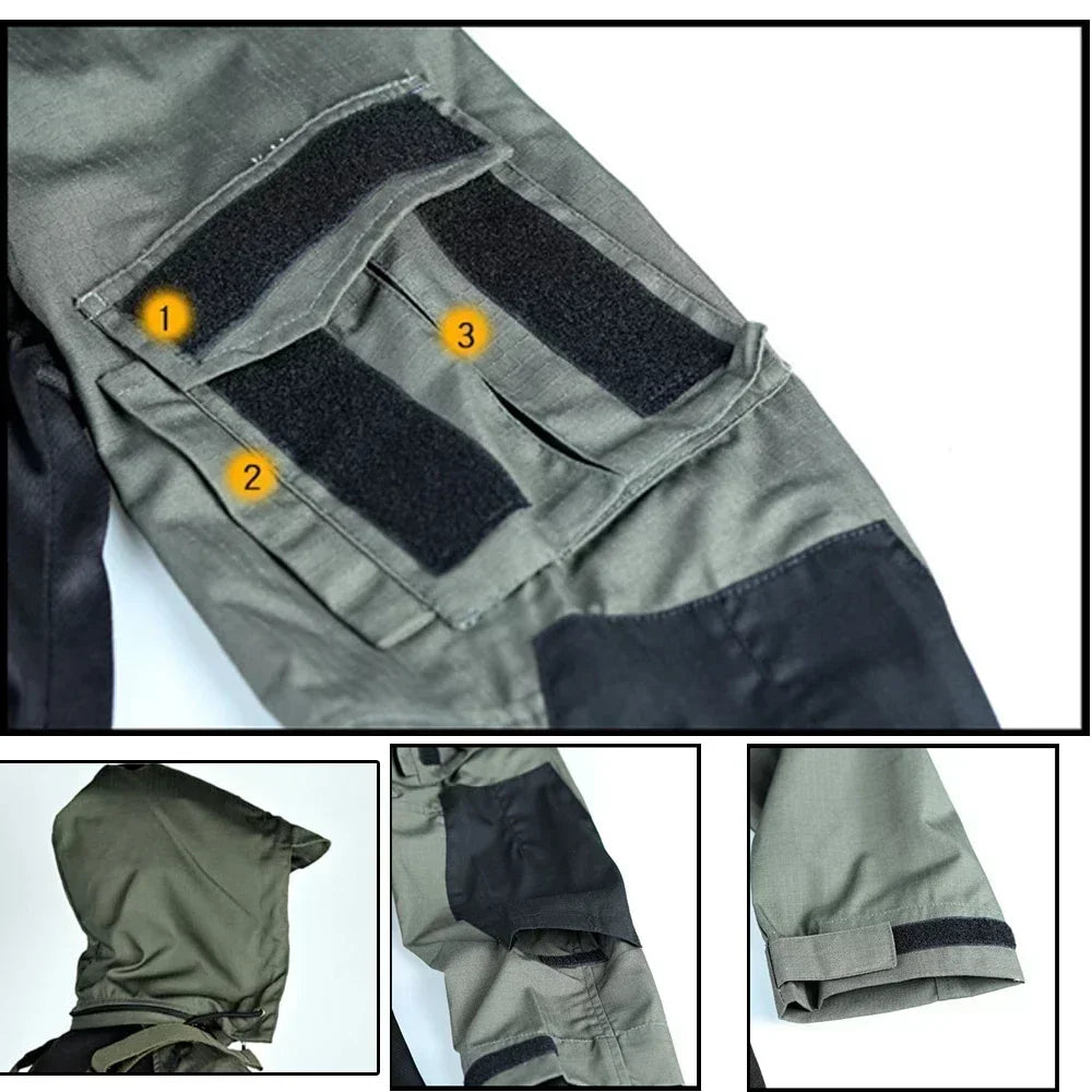 Shirts Men Long Sleeve Breathable T-shirt Camo Hooded Quick-dry