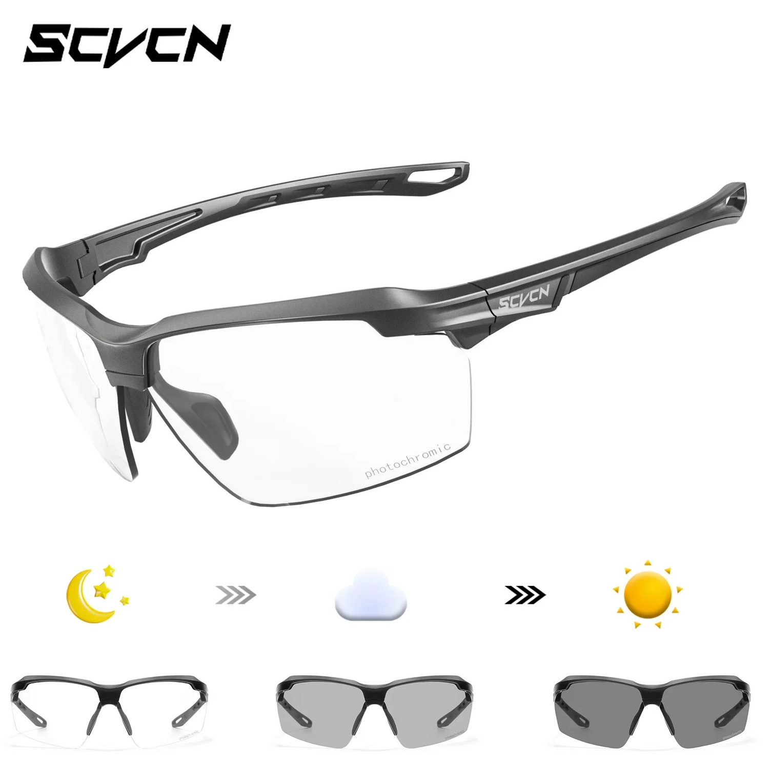 SCVCN Tactical Shooting Glasses – Photochromic Polarized Shockproof Goggles for Hunting, Airsoft &amp; Outdoor Sport