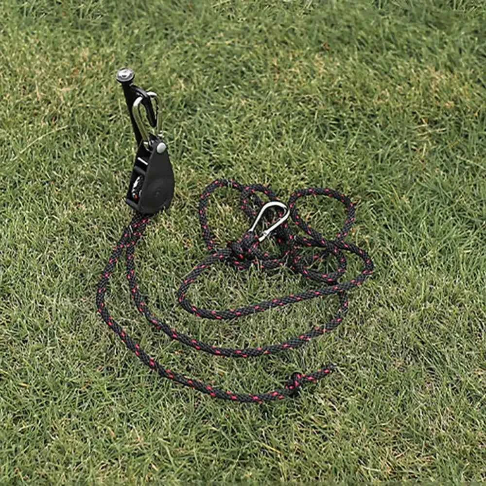 Camping Tent Adjustable Rope Fastener Fixed Buckle Pulley Tensioner Ratchet Hangers Lights Lifting Camping Awning Wind Rope