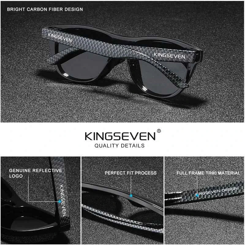 KINGSEVEN Oversized Rimless Polarized Sunglasses – UV400 Mirror Lens, Retro Style