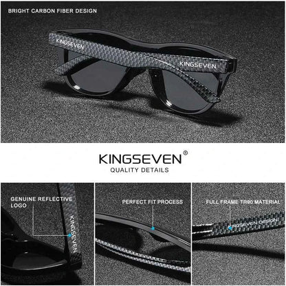 KINGSEVEN Oversized Rimless Polarized Sunglasses – UV400 Mirror Lens, Retro Style