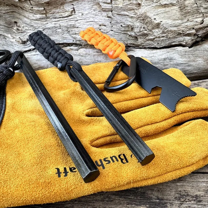 Bear Grylls Survival Fire Starter Magnesium Flint Rod, Portable Emergency Firesteel Kit Compass Whistle for Camping Hiking Tool