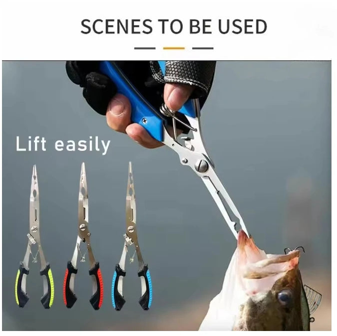 Stainless Steel Fishing Pliers – 3-in-1 Hook Remover, Line Cutter &amp; Ring Opener | Freshwater &amp; Saltwater