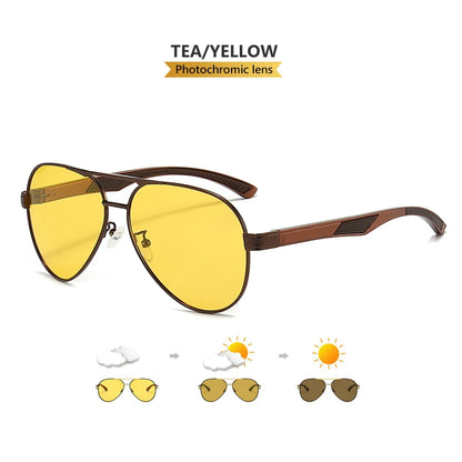 LIOUMO Luxury Photochromic Night Vision Sunglasses – Anti-Glare Chameleon Driving Glasses