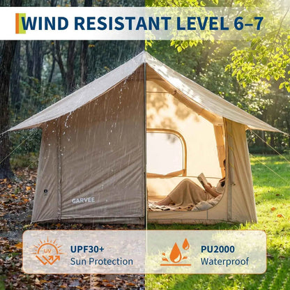 Spacious Inflatable Camping Tent – 6-8 Person, Quick Setup Air Pole System, Skylight &amp; Canopy