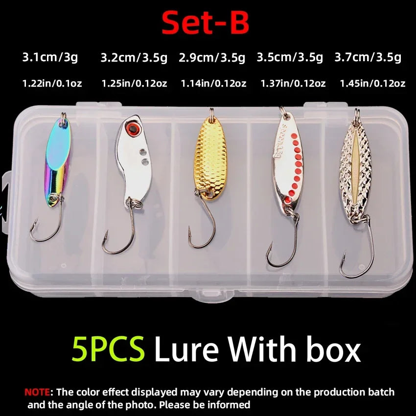 5pcs Metal VIB Wobbler Fishing Lure Set – 3g/10g/15g Sinking Hard Bait for Sea &amp; Freshwater Fishing