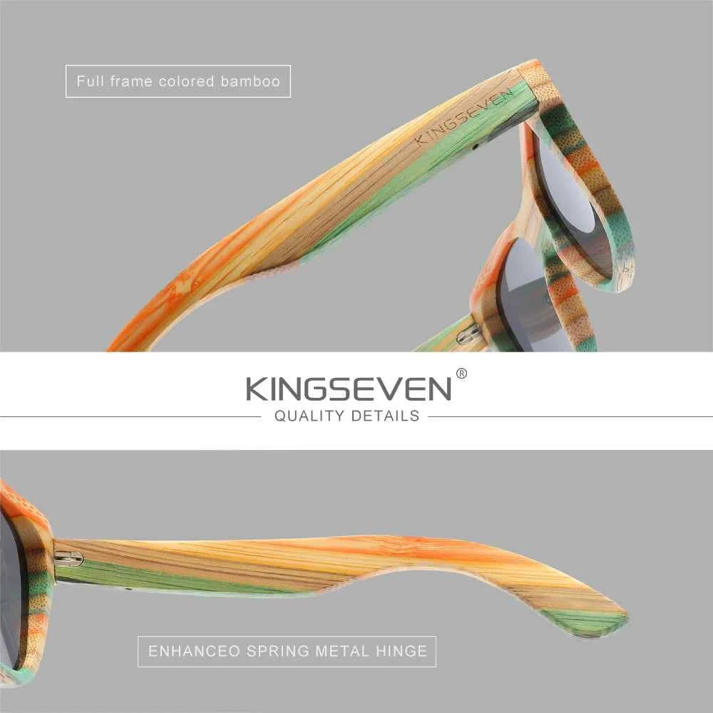 KINGSEVEN G5915 Walnut Wood Sunglasses – Polarized, Anti-Reflective, UV400, Unisex