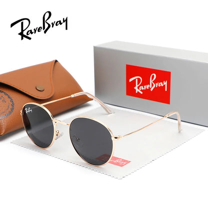 Retro Round Polarized Sunglasses – Unisex Ultra-Light Metal Frame UV400 Classic Circular Shades