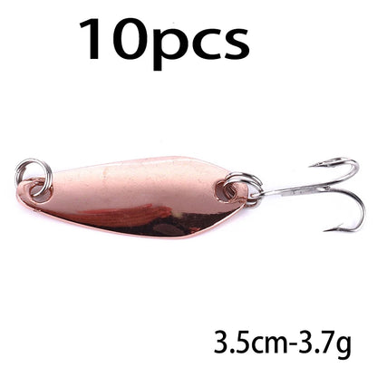 Metal Spoon Fishing Lure with Treble Hook – Gold &amp; Silver Jig Bait for Bass, Pike &amp; Perch