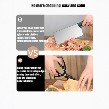 High Quality Multifunctional Kitchen Scissors Chicken Bone Scissors Fish Scale Scraper Bottle Opener Walnut Clip Kitchen Knife