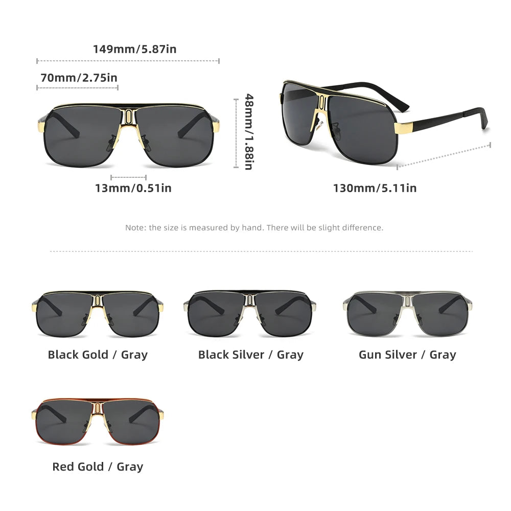 KINGSEVEN Polarized Square Oversized Sunglasses – UV400 Alloy Frame for Men &amp; Women
