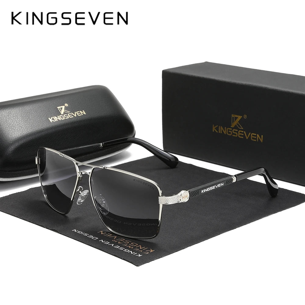KINGSEVEN 7790 Polarized Square Sunglasses – Alloy Frame, UV400, Photochromic Options