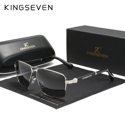 KINGSEVEN 7790 Polarized Square Sunglasses – Alloy Frame, UV400, Photochromic Options