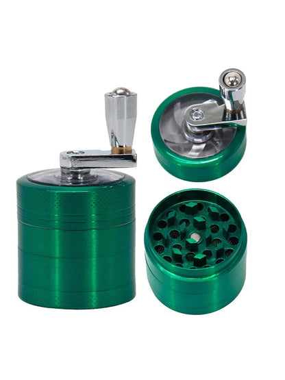 JUSTINLAU 4-layer Tobacco Grinder 40mm Manual Metal Zinc Alloy Herb Mill Spice Crusher Smoke Grinder Crusher Hand Crank Miller
