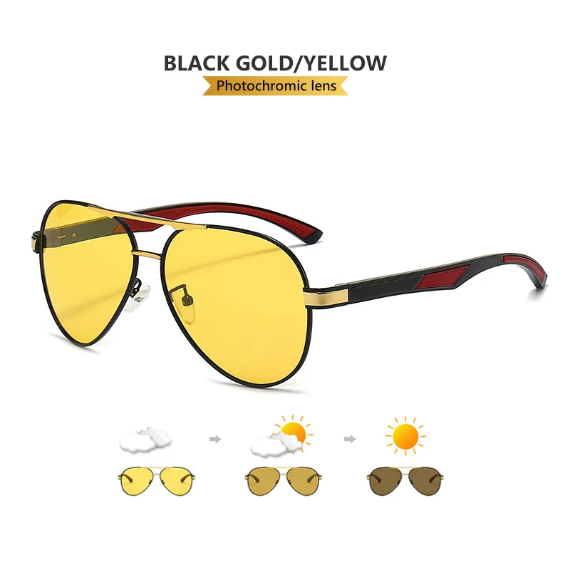 LIOUMO Luxury Photochromic Night Vision Sunglasses – Anti-Glare Chameleon Driving Glasses