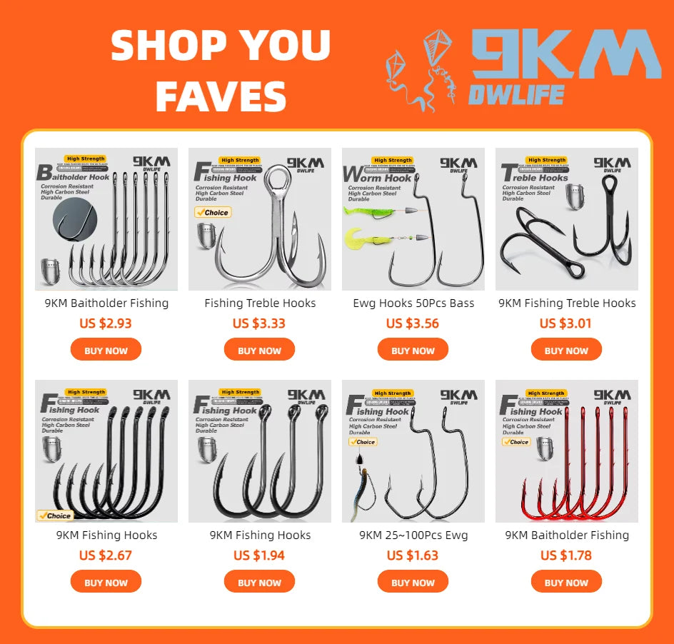 9KM Baitholder Fishing Hooks Sea Barbed Long Shank Beak Hook Live Bait Holder Fishing Worm Hooks