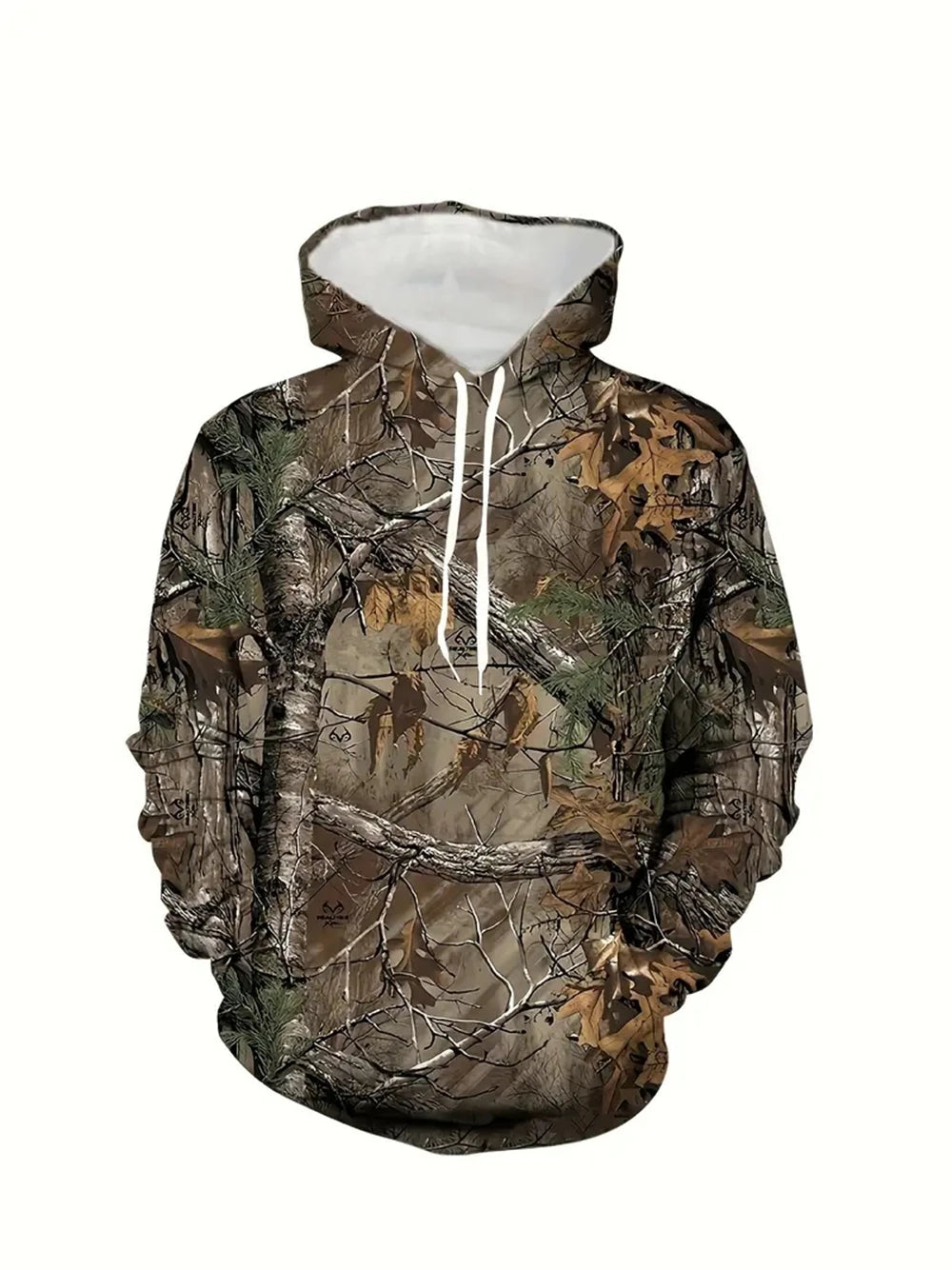 Unisex 3D Leaves Camo Hoodie – Oversized Harajuku Pullover