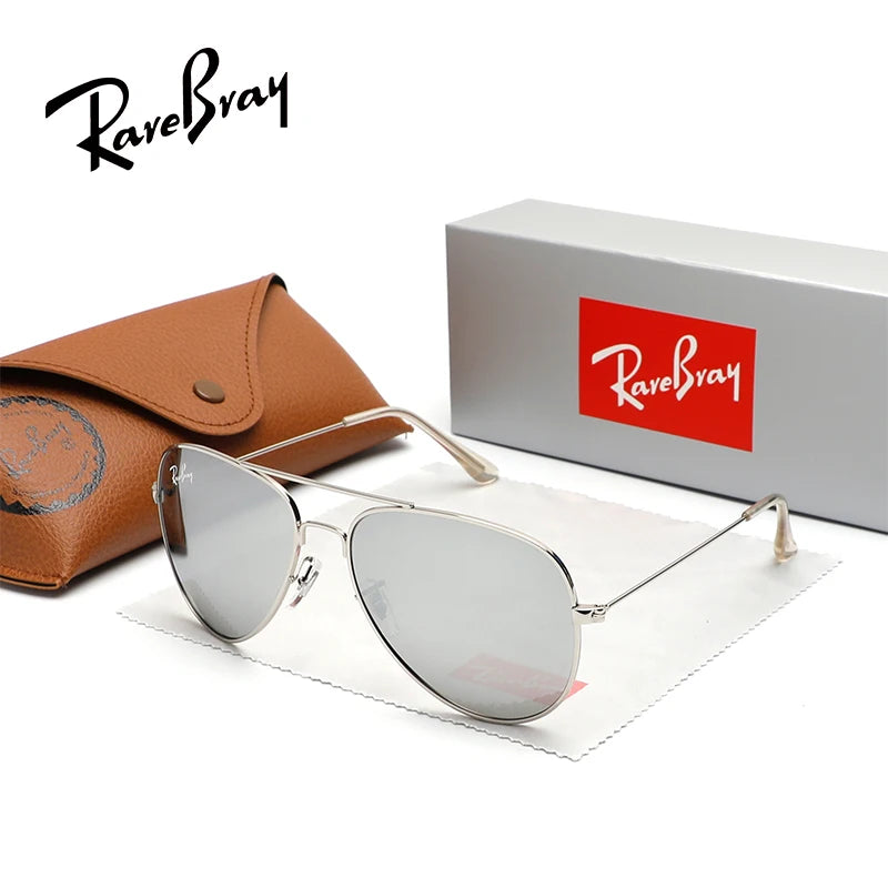 Pilot Polarized Sunglasses – Unisex Alloy Frame UV400 Anti-Glare Aviator Shades for Driving &amp; Travel