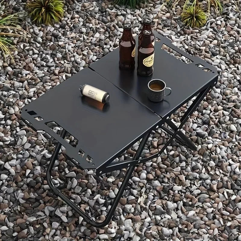Portable Folding Stainless Steel Camping Table – Outdoor Dining for Camping, Beach &amp; BBQ