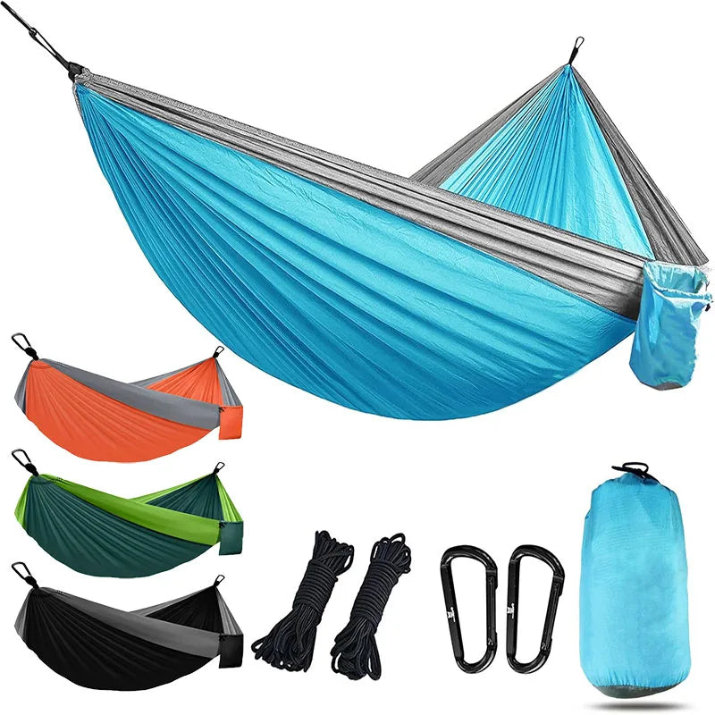 Camping Hammock with Tree Straps – Lightweight Nylon Hammock for Outdoor &amp; Indoor Use