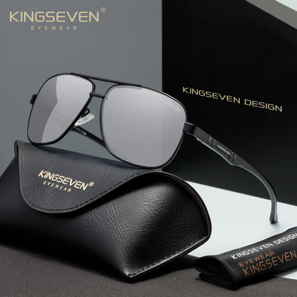 KINGSEVEN 7188 Polarized Square Sunglasses – Aluminium-Magnesium Frame, UV400, Unisex