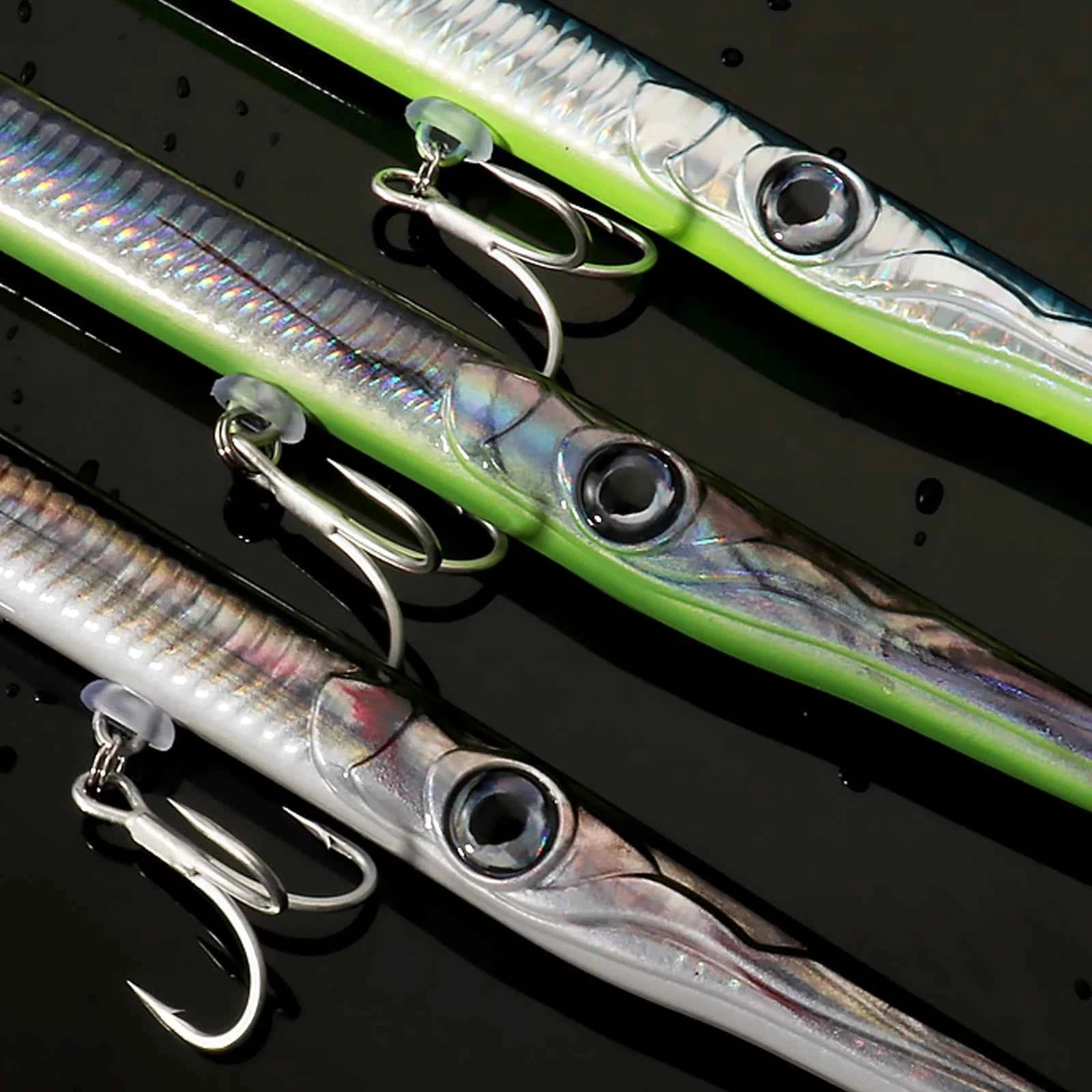 Jointed Pencil Bait 150mm/255mm Needle Body Bionic Skin Treble Hooks System Pesca Multi-Joint Hard Fishing Sinking Lure