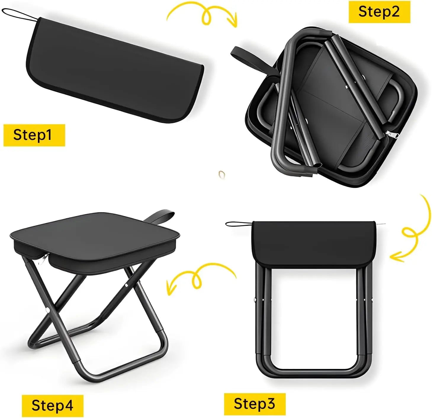 Ultralight Folding Camping Stool – Pocket-Sized 900D Oxford Seat for Fishing, Hiking, Backpacking &amp; Picnic