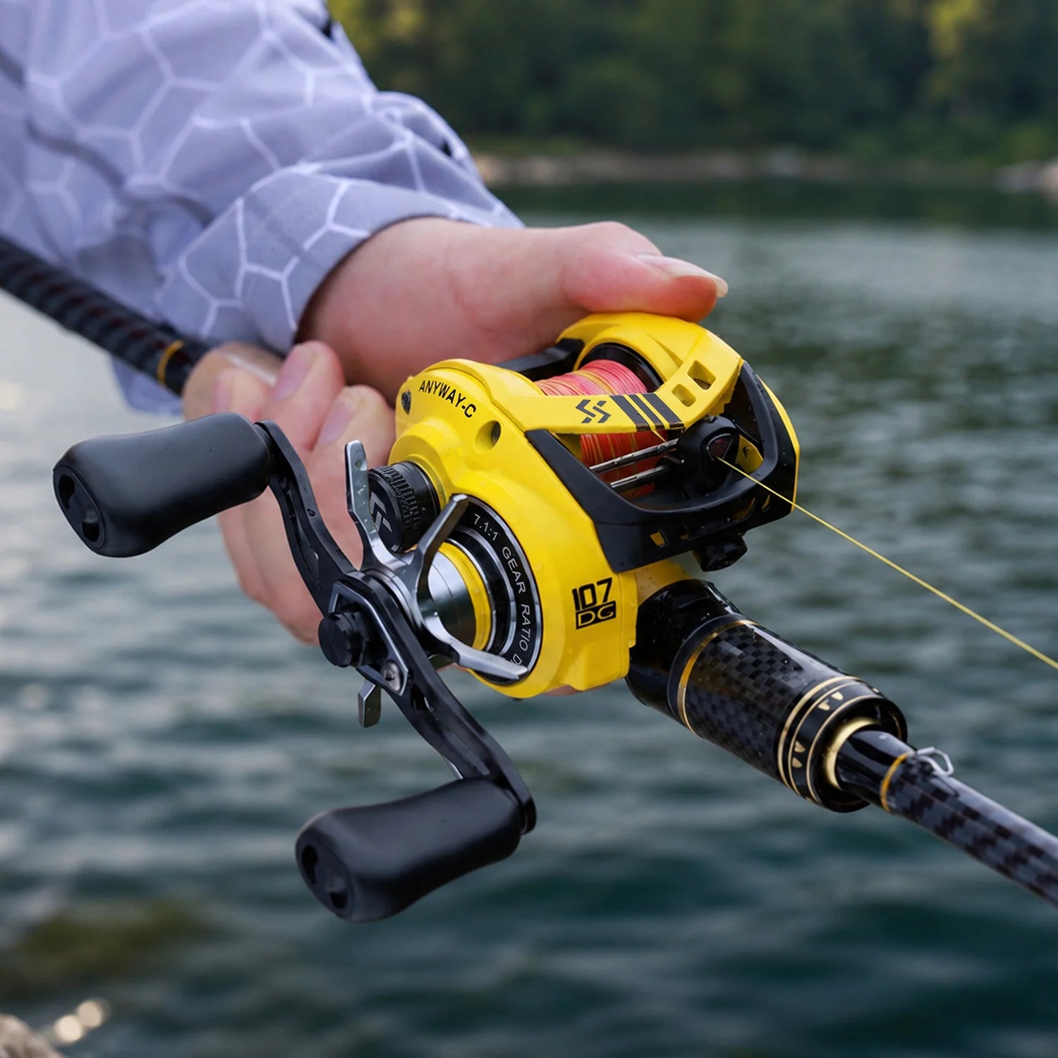 Sougayilang 107-DC Baitcasting Reel – iDC Electronic Brake 7.1:1 Gear Ratio 6+1BB 15KG Drag Saltwater &amp; Freshwater