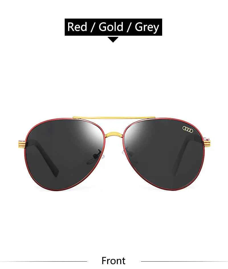 Audi UV400 Polarized AntiGlare Retro Flight Sunglasses Glasses for Motorcycle Classic FrogEye Outdoor Glasses Men Women 501