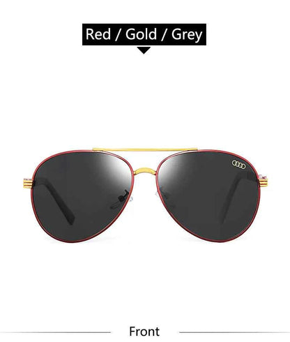Audi UV400 Polarized AntiGlare Retro Flight Sunglasses Glasses for Motorcycle Classic FrogEye Outdoor Glasses Men Women 501