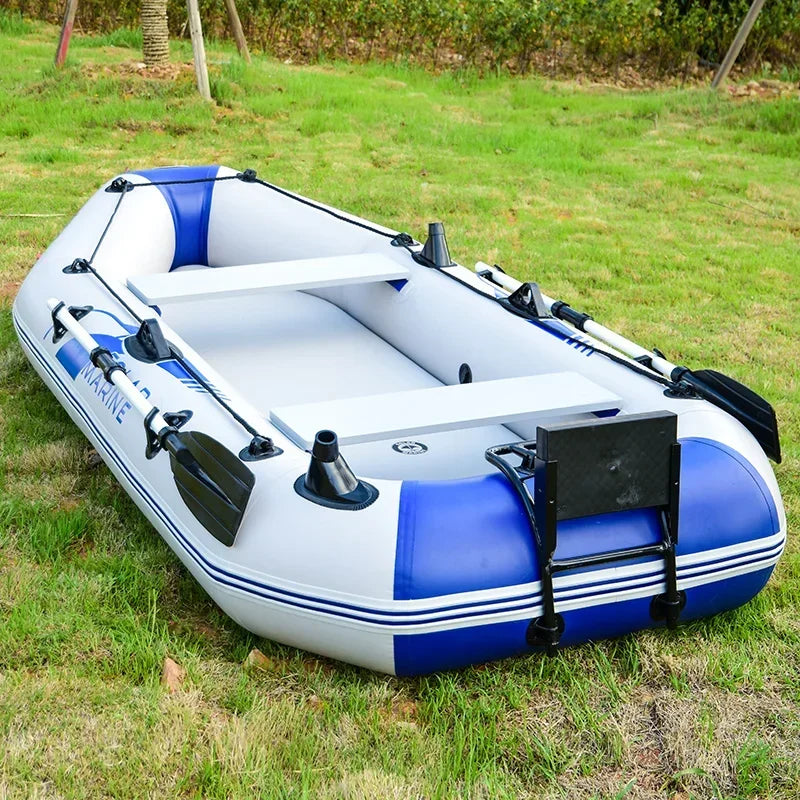 1.75-3.3m PVC Inflatable Kayak Fishing Boat with Slats Bottom for 1~6 Persons Canoeing Outdoor Water Sports Vacation Accessory