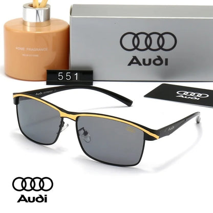 Audi Polarized Sunglasses – Unisex UV400 Anti-Glare Square Alloy Frame Sport &amp; Driving Shades