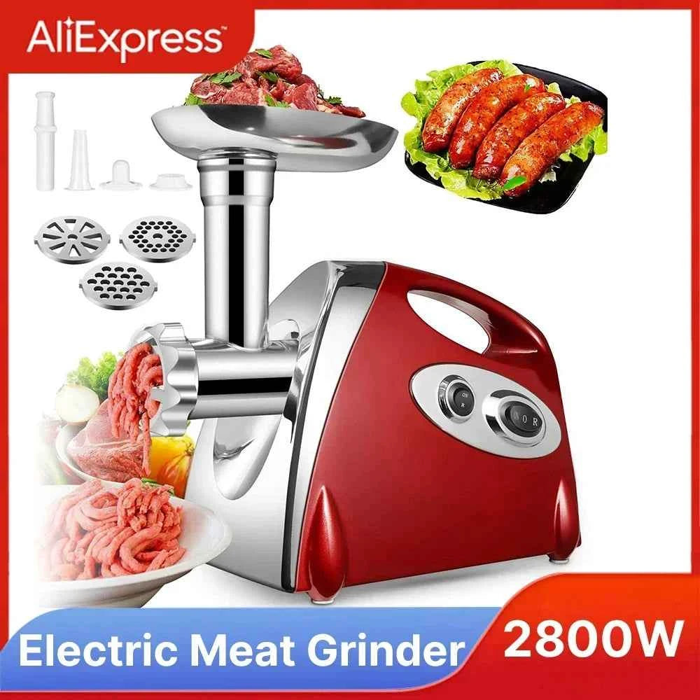 2800W Heavy-Duty Electric Meat Grinder & Sausage Stuffer – Stainless Steel | 80kg/hr Capacity