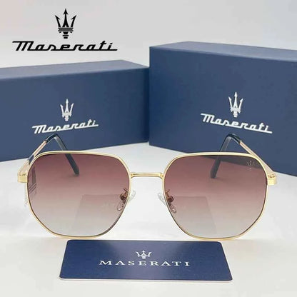MASERATI 220495 Polarized Photochromic Square Sunglasses – Alloy Frame, UV400, Unisex