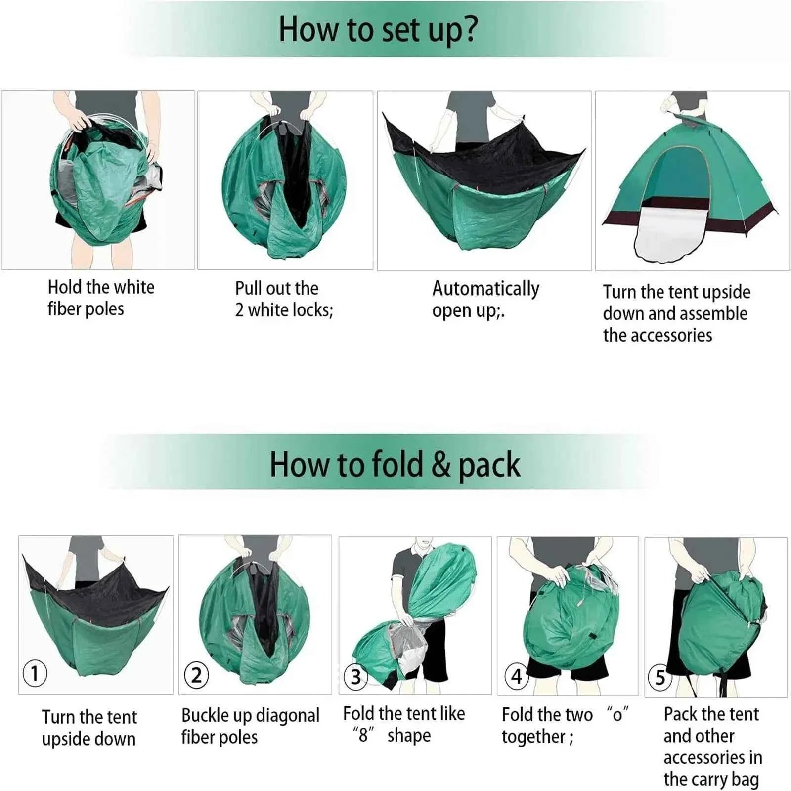 1pc 2-3 Persons Instant Automatic Pop Up Camping Tent Uv Protection, Waterproof, Outdoor Easy Set Up Automatic Family Travel Tent,Outdoor Easy Set Up Automatic Family Travel Tent,Perfect For Beach, Outdoor, Traveling, Hiking,