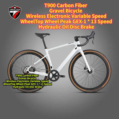 TWITTER Gravel Bike V1 – Wireless Electronic Groupset, Carbon Fiber Frame, Hydraulic Disc Brake