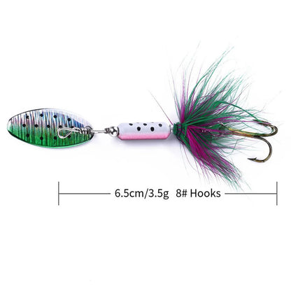 Metal VIB Lures 1PCS 3.5g Feather Sequins Wobbler Vibrations Spoon Fishing Bait Bass Artificial Hard Bait Cicada Fishing Tackle