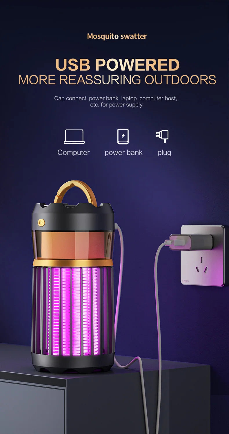 3-in-1 Mosquito Repellent Lamp Camping Lighting Insect Repellent Home Nightlight Electric Shock Mosquito Repellent Household